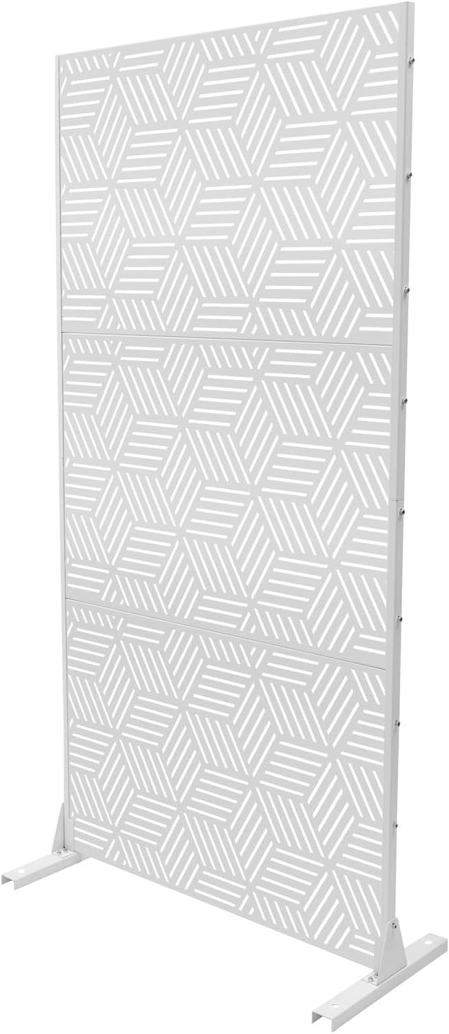 Outdoor Privacy Screens Freestanding, Rustproof Metal Decorative Fence Panels by Unknown