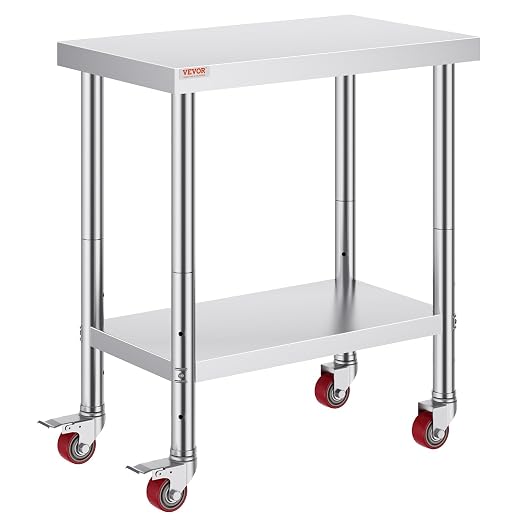 Mophorn 30x18x34 Inch Stainless Steel Work Table 3-Stage Adjustable Shelf - Image 13