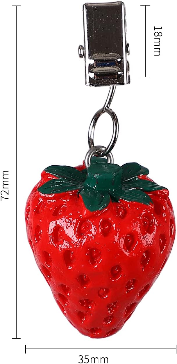 Twofish Strawberry Resin Tablecloth Weights Clips Set of 4 - Image 4
