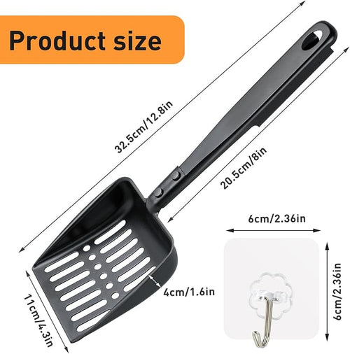13 Inch Hollow Out Fireplace Ash Sifter Metal Black Coal Shovel Heat Resistant - Image 2