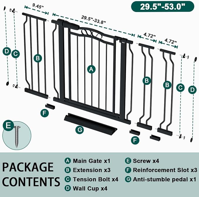 Fairy Baby 29.5"-53.1" Extra Wide Baby Gate - Image 2