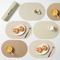 Beige Oval Silicone Placemats Set of 6 – Heat Resistant, Waterproof by Unknown