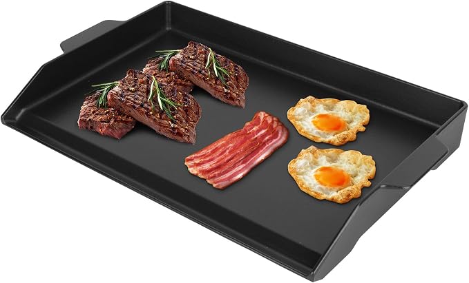 Universal Cast Iron Griddle for Charcoal & Gas Grills and Stove Top, Thickened by MOASKER