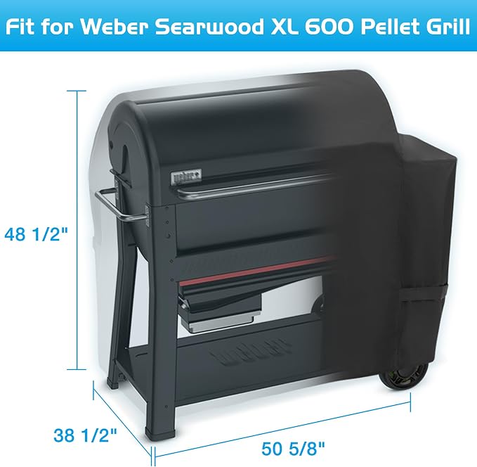 Grill Cover for Weber Searwood XL 600 Pellet Smoker Replacement Parts 3400146 - Image 3