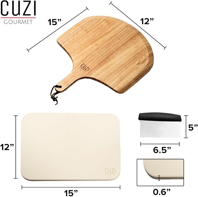 Cuzi Gourmet 3-Piece Pizza Stone Set - Image 2