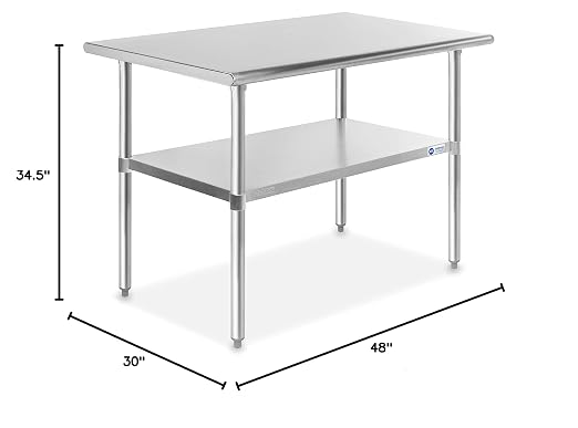 GRIDMANN Stainless Steel Work Table 48 x 30 Inches, NSF Commercial Kitchen Prep - Image 2