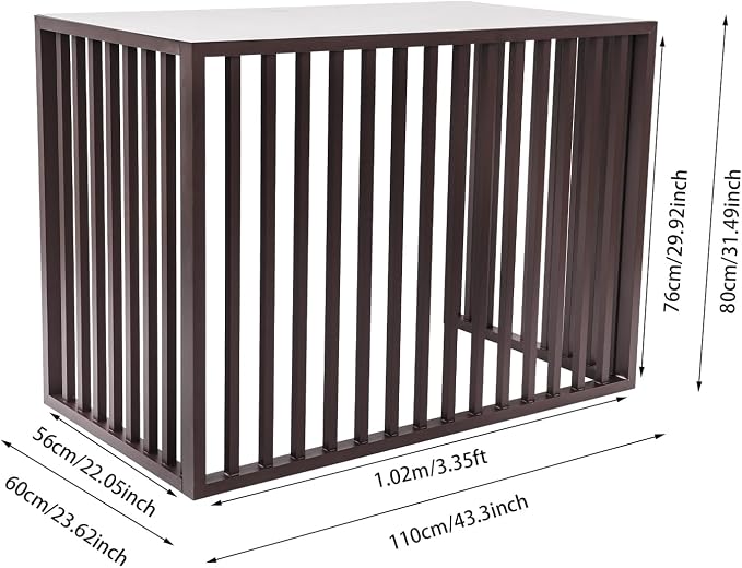 Air Conditioner Fence with Top Cover, 4 Panels 43.3 "L x 23.6 "W x 31.5 "H - Image 2