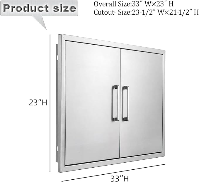 Outdoor Kitchen Door, Stainless Steel BBQ Double Door, Available - Image 2