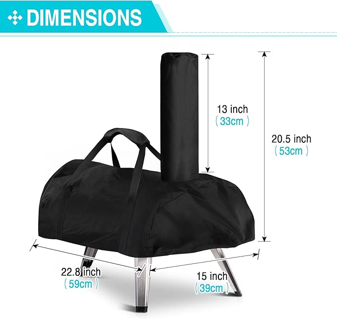 Pizza Oven Cover for BIG HORN and aidpiza 12, TwoPone Waterproof Pizza Oven - Image 2