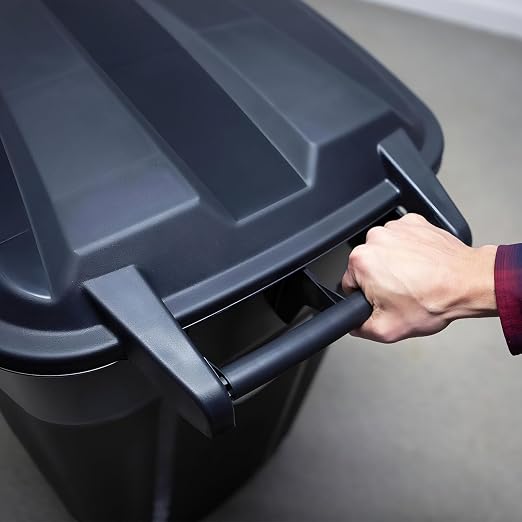 32 Gallon Wheeled Heavy Duty Plastic Garbage Can - Image 3