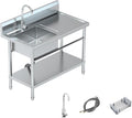 Utility Sink Freestanding Single Bowl Laundry Sink by PurezmMotoStainlessSteelFab