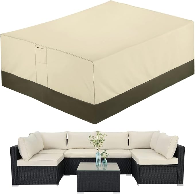 SunPatio Patio Furniture Covers, 600D Waterproof Rectangular/Oval Dining Table by SunPatio