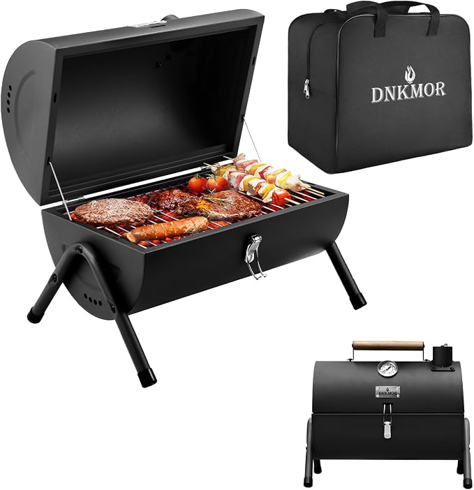 Portable Charcoal Grill, Tabletop Outdoor Barbecue Smoker, Small BBQ Grill - Image 8