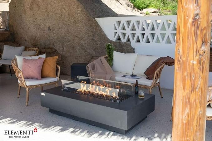 Elementi+ | Bundle Positano Gas Fire Pit Cast Concrete 60" Rectangular Fire - Image 3