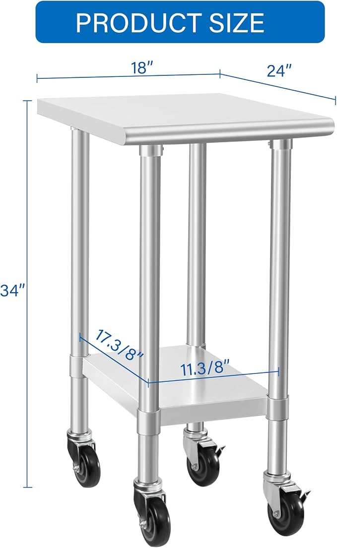 HARDURA Stainless Steel Commercial Table Prep & Work Table - Image 3