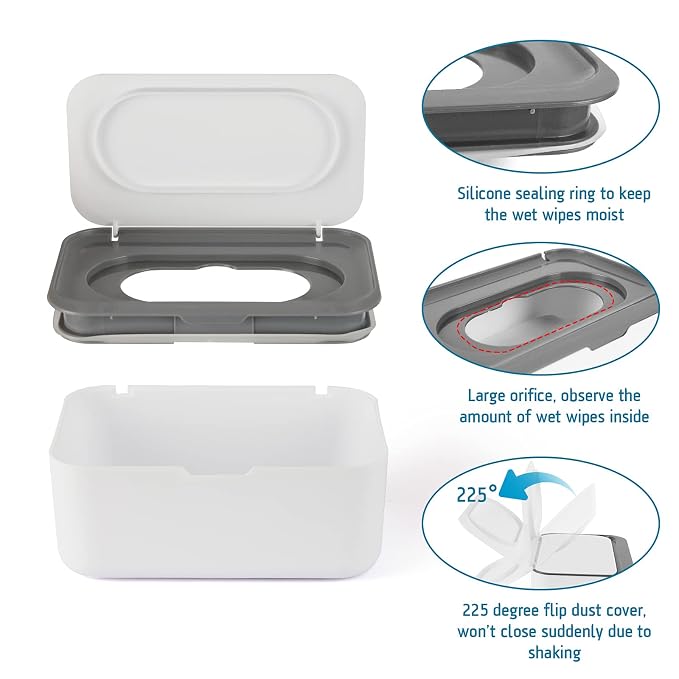 2 Pack Baby Wipes Dispenser, Wipes Case Baby Wipe Holder Keeps Wipes Fresh - Image 4