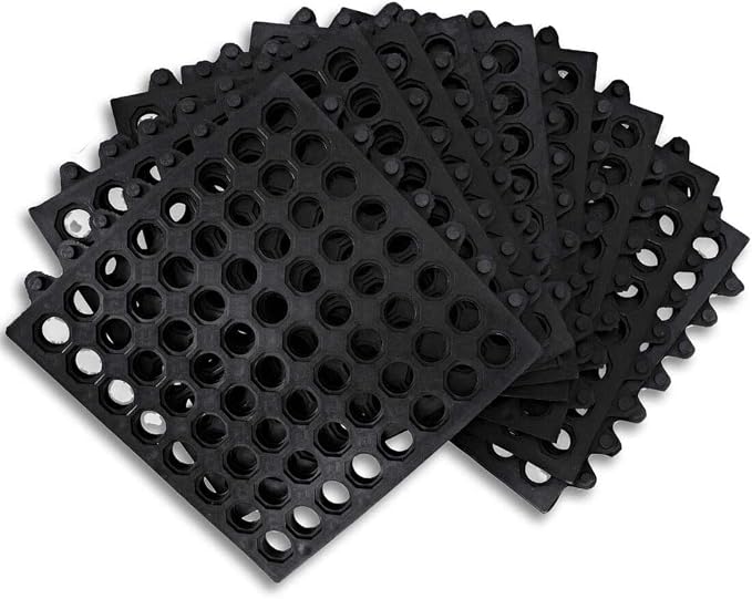 Interlocking Rubber Mats for Floor Anti Fatigue Kitchen Mats 9 Pack 11.8" x - Image 3