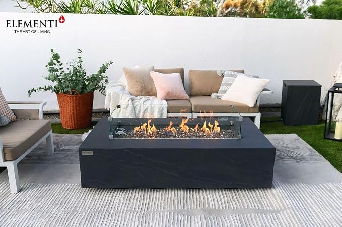 Elementi+ | Bundle Cape Town Gas Fire Pit Cast Concrete 56" Rectangular Fire - Image 5