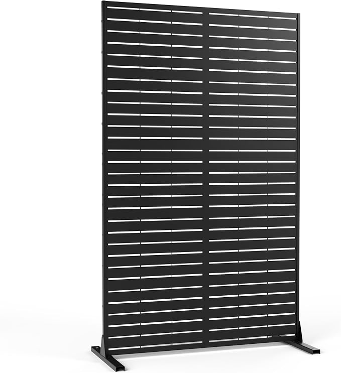 Metal Privacy Screen Outdoor 72" H×44" W, Freestanding Decorative Privacy Screen - Image 7