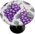 Grape Fruit Purple Leaves Round Table Cloth Cover, Elastic Edge Waterproof by ModaQua