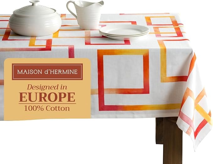 Maison d' Hermine Table Cloth Rectangle Table 100% Cotton 60 x 108 Inches by MaisondHermine