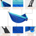Hammock with 210T Parachute Nylon, 500 lb Capacity and Steel Carabiners