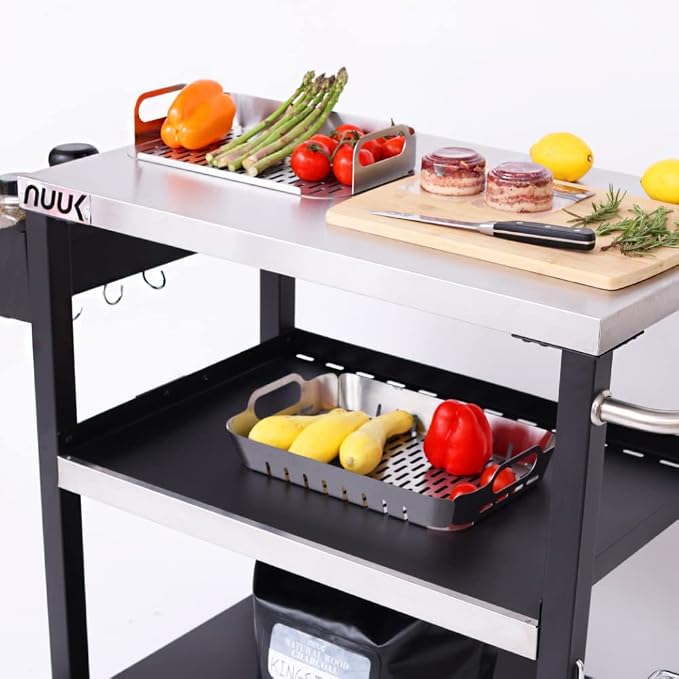 NUUK Three-Shelf Movable Outdoor Dining Cart Table - Image 6