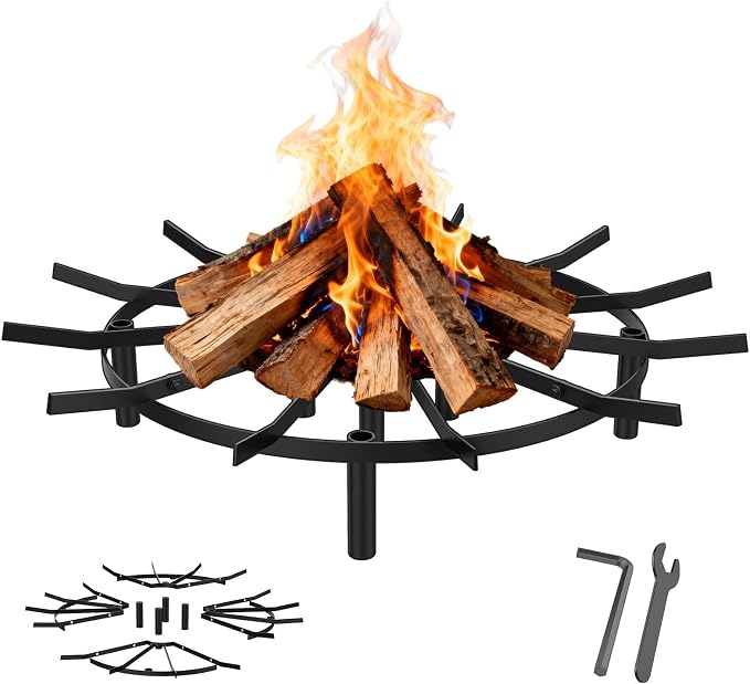 Fire Pit Grate & Fireplace Grate, Heavy Duty Heat Resistant Campfire Grill by YIDAHOOG
