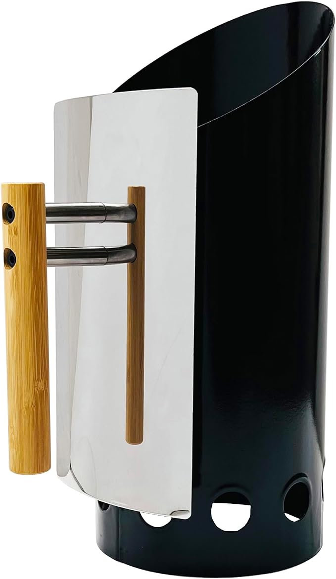 Charcoal Chimney Starter with 11" Briquet Shovel Set, Double Enameled Large - Image 3