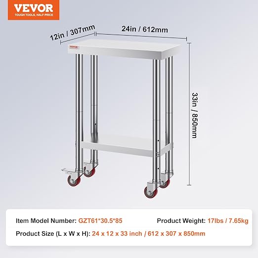 Vevor Stainless Steel Work Table - Image 7