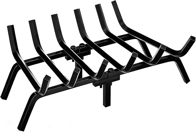FEED GARDEN Fireplace Grate 24 inch Heavy Duty Fireplace Log Holder, 1/2" Solid by FEEDGARDEN