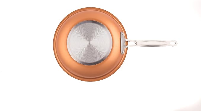 10-Inch Copper Ceramic Nonstick Fry Pan with Aluminum Body