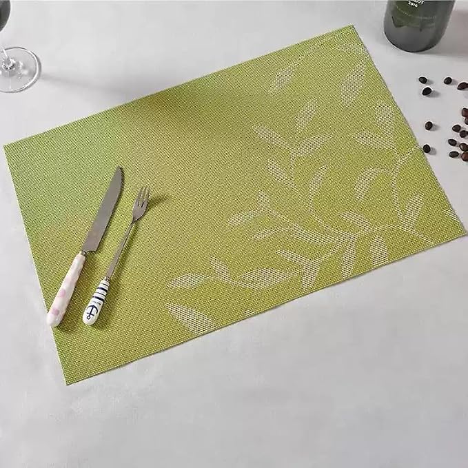 Leaf Placemats Set of 8, Non-Slip Heat-Resistant 18" x 12" Vinyl Washable - Image 5