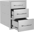 Outdoor Kitchen Drawers 14" W x 21" H x 21" D Stainless Steel Triple Drawers by Unknown