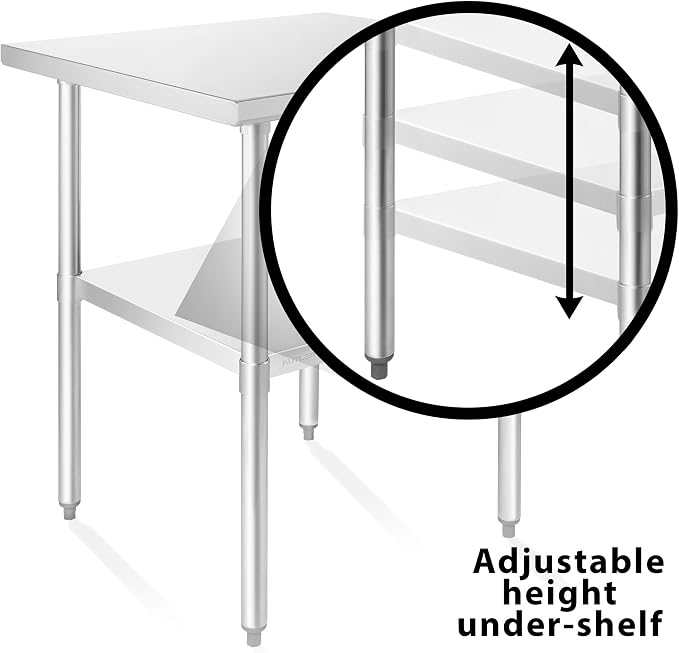 KUTLER Stainless Steel Table 30 x 30 Inches, NSF Heavy Duty Commercial Kitchen - Image 4
