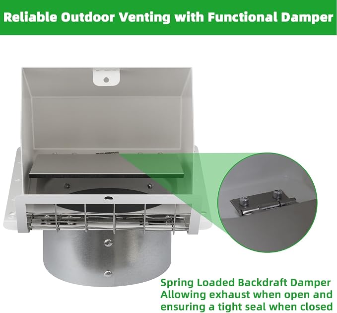 6 inch wall vent Cover Dryer Vent Cover Outside Exhaust Vent Cover Cap - Image 4