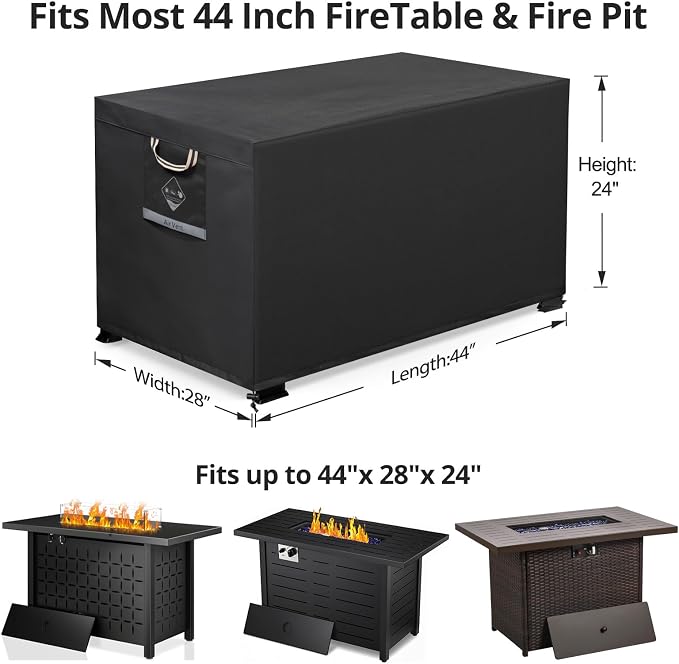 QH.HOME Fire Pit Cover Rectangular Super Waterproof 44" L x 28" W x 24" H - Image 2