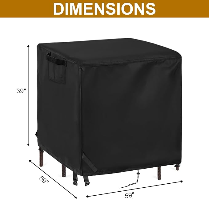 Waterproof Cover for Best Choice Products 5 Piece Outdoor Wicker Table Set - Image 7