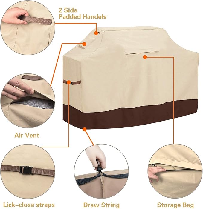 Vailge Grill Cover, 48-inch Waterproof BBQ Cover, 600D Heavy Duty Gas Grill - Image 5