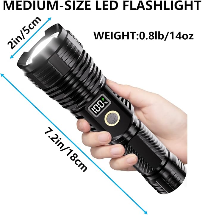 Flashlights High Lumens Rechargeable, 10000LM LED Super Bright Flash Light - Image 6