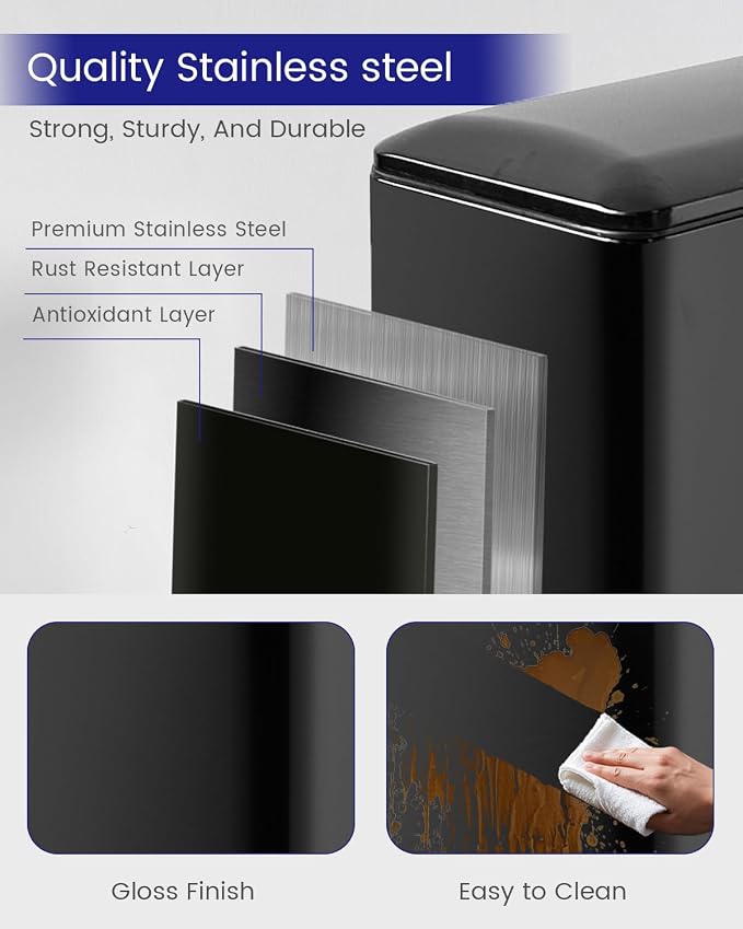 Kitchen Rubbish Bin, 45 Litre Waste Bin, Large Pedal Bin, Kitchen Rubbish Bin - Image 3