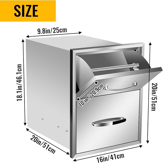 Outdoor Kitchen Drawers, Box Frame Style Flush Mount BBQ Drawer w/Stainless - Image 2