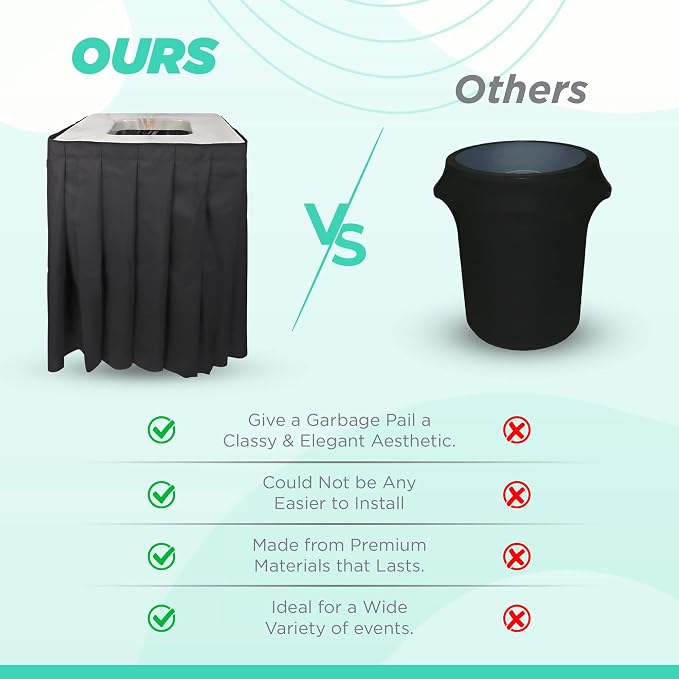Square Black Trash Can Topper Cover - Image 4