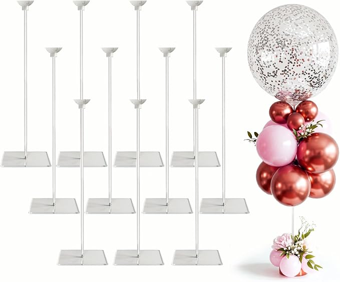 Reusable Acrylic Balloon Stand Kit – Heavy Duty Tabletop Display by lightsfever