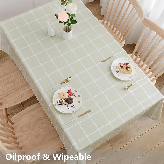 TruDelve Heavy Duty Vinyl Tablecloth Sage Green Plastic Table Cloth Spring - Image 5