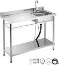 VEVOR Stainless Steel Utility Sink, Free Standing Single Bowl Commercial by VEVOR