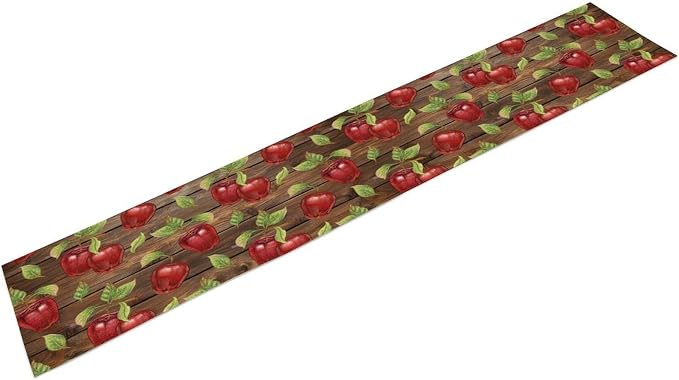 Sweet Apples Table Runner, Fresh Apples Fruit Rustic Wooden Background Table - Image 8