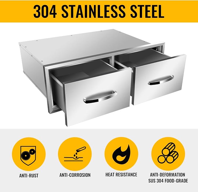 Outdoor Kitchen Drawers, Flush Mount Triple Access BBQ Drawers - Image 4