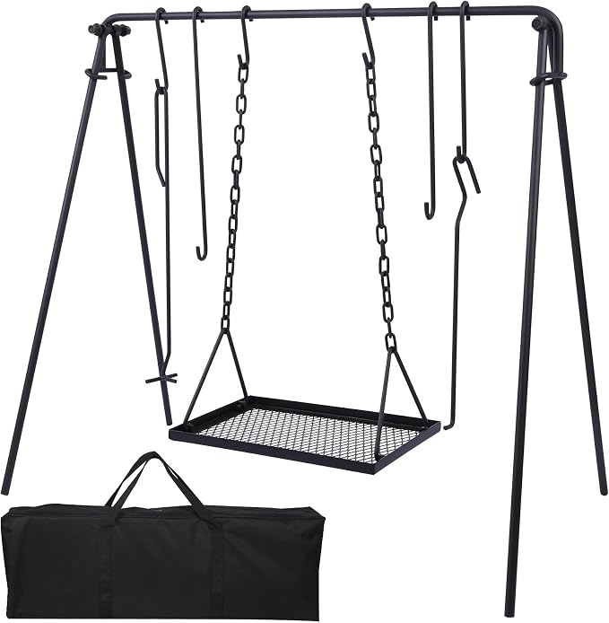 REDCAMP Swing Outdoor Campfire Grill Stand by REDCAMP