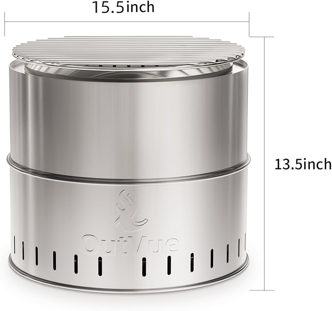 15.5 inch Stainless Steel Smokeless Fire Pit - Image 6